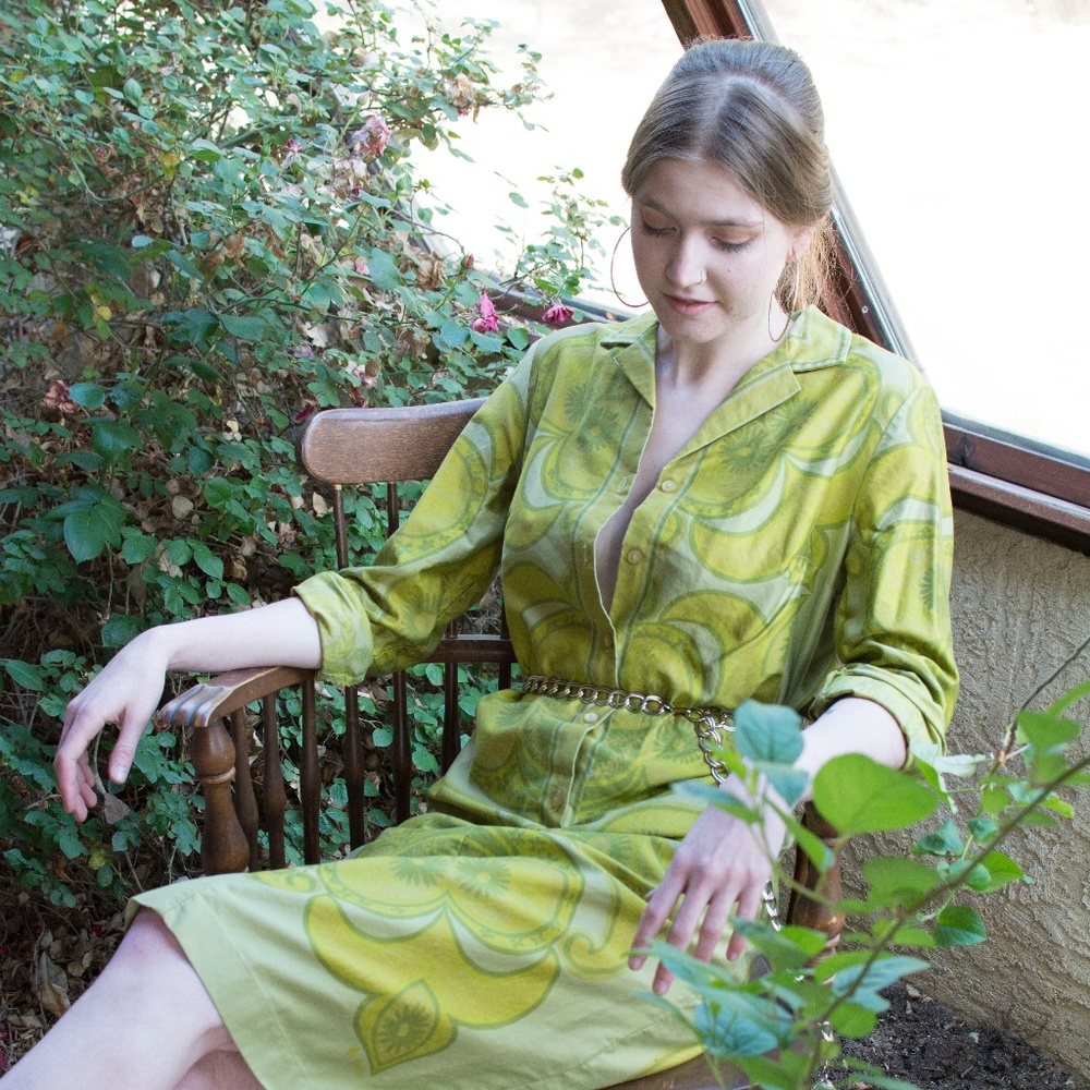 Fabulous and Funky 1970's "Vera" Midi Shirtdress